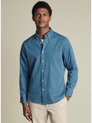 charles tyrwhitt ανδρικό βαμβακερό πουκάμισο denim