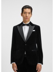 boss ανδρικό tuxedo slim fit από βελούδο βαμβακιού με μεταξωτές λεπτομέρειες