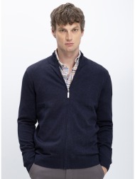 ανδρικό πλεκτό regular fit βαμβακερό με φερμουάρ και όρθιο γιακά