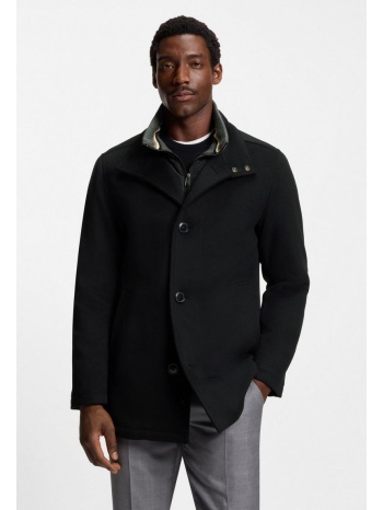 boss ανδρικό παλτό relaxed fit από μαλλί & κασμίρ