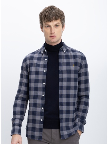 farah ανδρικό πουκάμισο καρό slim fit βαμβακερό organic