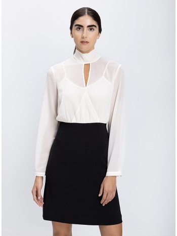 penny black γυναικείο φόρεμα mini με δίχρωμο σχέδιο 