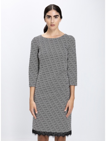 the abito γυναικείο φόρεμα midi με γεωμετρικό μοτίβο 