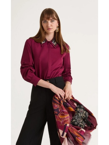 maliparmi γυναικείο πουκάμισο embellished classic fit
