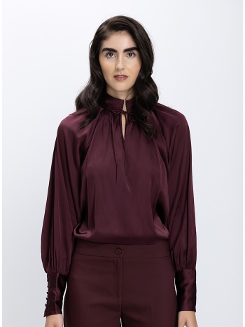 caractere γυναικεία μπλούζα με δέσιμο στο λαιμό regular fit