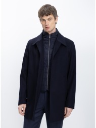 boss ανδρικό παλτό regular fit μάλλινο