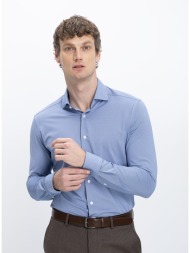 xacus ανδρικό πουκάμισο stretch με μικρομοτίβο slim fit