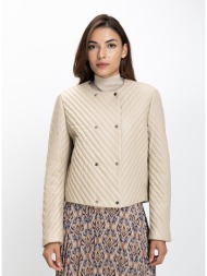 boss γυναικείο μπουφάν regular fit δερμάτινο