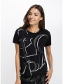 gerry weber γυναικεία μπλούζα regular fit με λογότυπο και διακριτική λάμψη