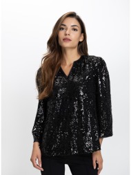 luna llena γυναικείο τοπ παγιέτες regular fit