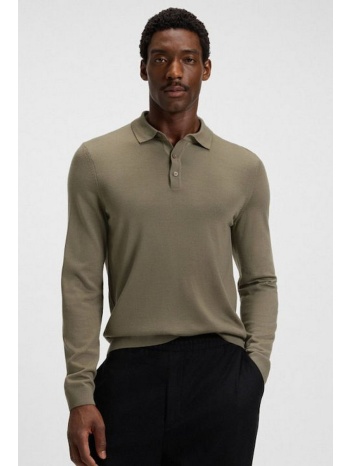 boss ανδρικό πλεκτό polo regular fit μάλλινο σε προσφορά