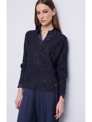 gaudi γυναικείο πλεκτό με shimmer υφή regular fit