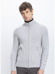 vardas ανδρικό πλεκτό regular fit με όρθιο γιακά και φερμουάρ