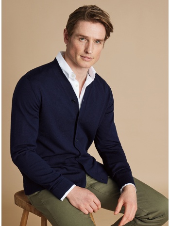 charles tyrwhitt ανδρικό ζακέτα merino wool regular fit