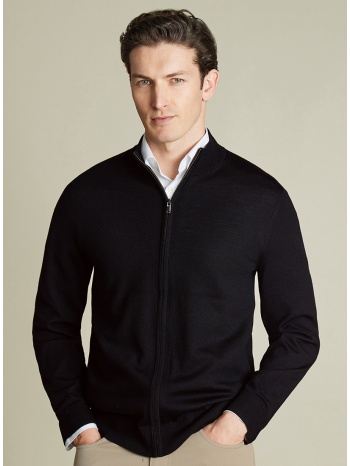 charles tyrwhitt ανδρικό πλεκτό full-zip μάλλινο regular fit