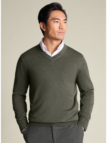 charles tyrwhitt ανδρικό πλεκτό πουλόβερ μάλλινο regular fit