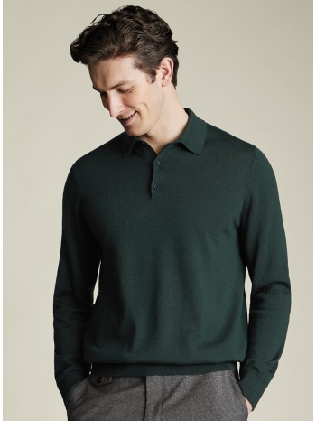 charles tyrwhitt ανδρικό πλεκτό polo merino wool regular fit