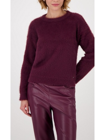 monari γυναικείο πλεκτό πουλόβερ με χνουδωτή υφή