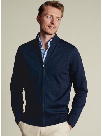 charles tyrwhitt ανδρικό πλεκτό full-zip μάλλινο regular fit