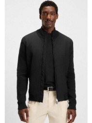 boss ανδρική ζακέτα regular fit βαμβακερό με πλεκτές λεπτομέρειες