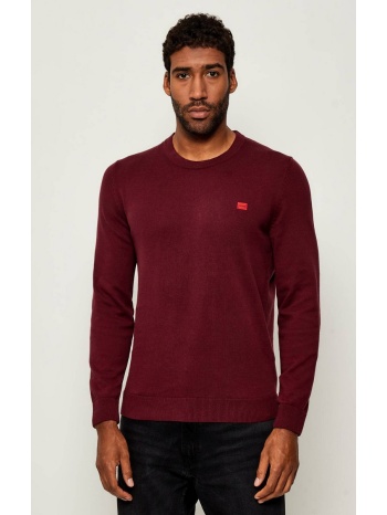 hugo ανδρικό πουλόβερ crew neck regular fit βαμβακερό