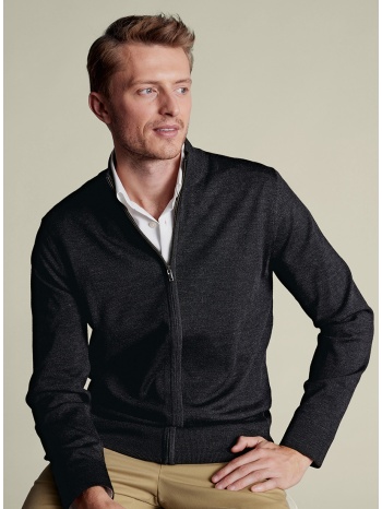 charles tyrwhitt ανδρικό πλεκτό full-zip μάλλινο regular fit