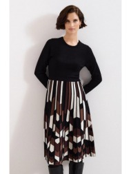 phase eight γυναικείο φόρεμα με πλισέ φούστα και γεωμετρικό μοτίβο