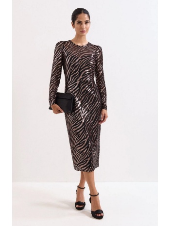 phase eight γυναικείο φόρεμα με παγιέτες σε animal print