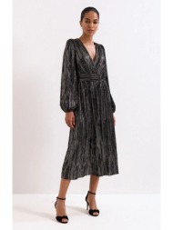 phase eight γυναικείο φόρεμα με μεταλλική λάμψη και ζώνη