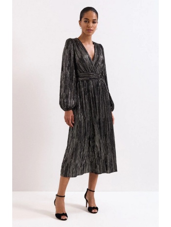 phase eight γυναικείο φόρεμα με μεταλλική λάμψη και ζώνη