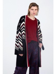 skatie γυναικεία πλεκτή ζακέτα με γεωμετρικό print