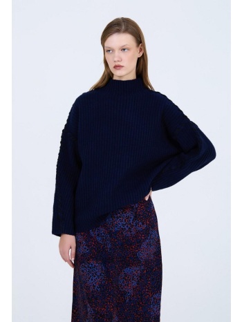 skatie γυναικείο πλεκτό πουλόβερ με ανάγλυφη πλέξη και