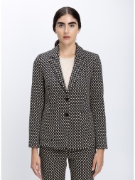 γυναικείο σακάκι με εξωτερικές τσέπες εμπριμέ regular fit