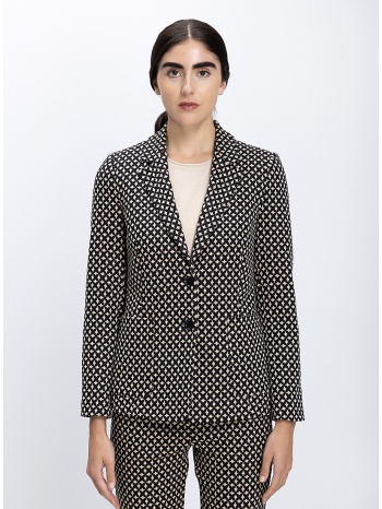 γυναικείο σακάκι με εξωτερικές τσέπες εμπριμέ regular fit