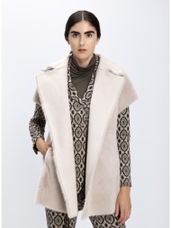 γυναικείο γιλέκο eco suede με γούνα regular fit