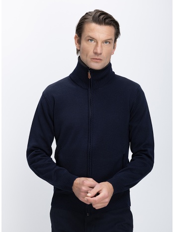 ανδρική πλεκτή ζακέτα με φερμουάρ regular fit