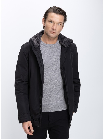 kaiser hoff ανδρικό μπουφάν με faux fur γιακά regular fit