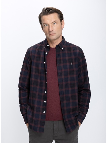 farah ανδρικό πουκάμισο καρό με button down γιακά και