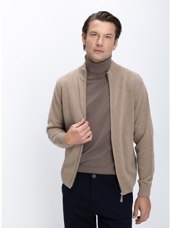 ανδρικό πλεκτό regular fit με φερμουάρ και ψηλό γιακά σε προσφορά