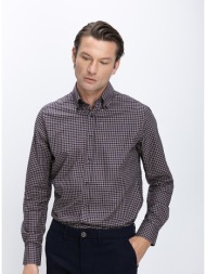 ανδρικό πουκάμισο με μικρό καρό σχέδιο βαμβακερό regular fit