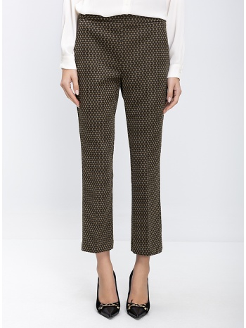 γυναικείο παντελόνι εμπριμέ cropped straight fit