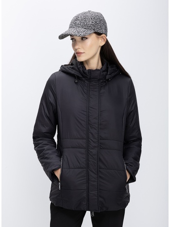 γυναικείο καπιτονέ μπουφάν με κουκούλα