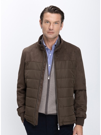 ανδρικό μπουφάν καπιτονέ regular fit καφέ