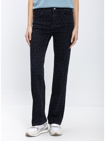 γυναικείο τζιν παντελόνι με animal print straight fit