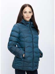 virginia blu γυναικείο καπιτονέ μπουφάν με κουκούλα regular fit