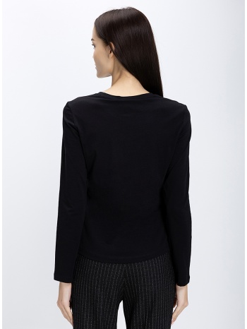 gaudi γυναικεία βαμβακερή μπλούζα με logo και strass