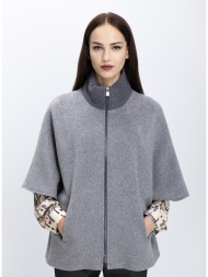 cinzia rocca γυναικεία πλεκτή ζακέτα με φερμουάρ και όρθιο γιακά