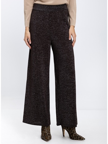 γυναικείο παντελόνι wide leg με μεταλλιζέ υφή