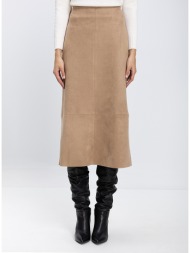 γυναικεία midi φούστα από οικολογικό δέρμα