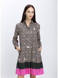 vilagallo γυναικείο φόρεμα σε λεοπάρ μοτίβο